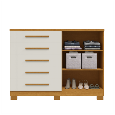 COMODA 5GAV C/SAPATEIRA/CHAVE BELLA BRANCO COD 641.045